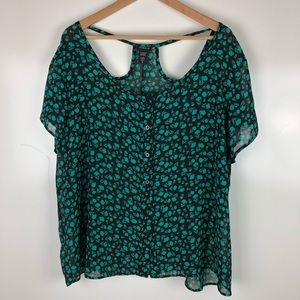 Torrid skull print top with back cutouts size 2X